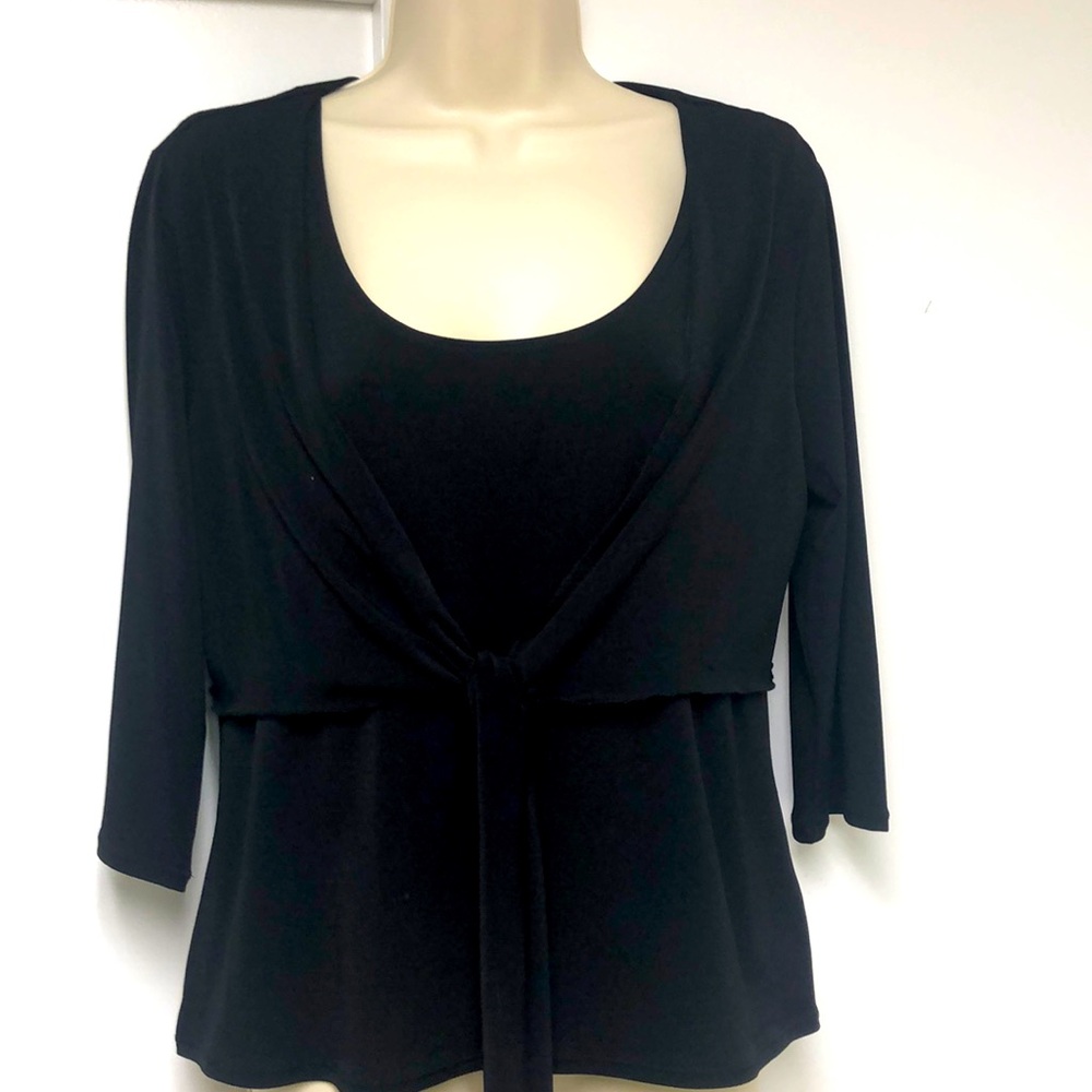 George brand stretchy black tank with built in shrug, large, some wear